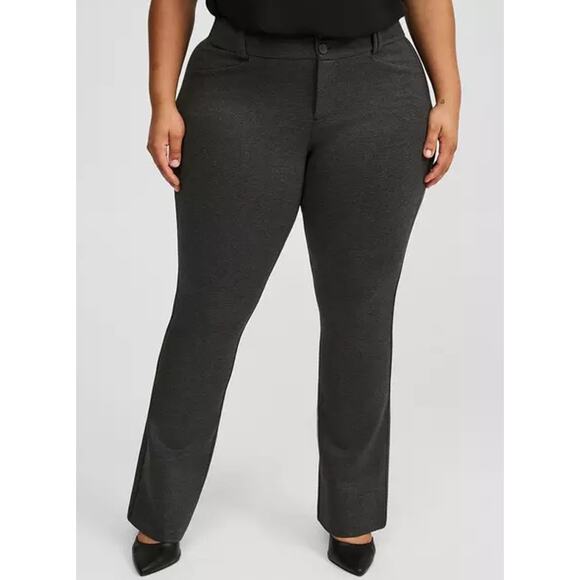 Studio by Torrid Trouser Slim Boot Pants SZ 16R Dark Charcoal Heather Ponte Knit - Picture 2 of 13
